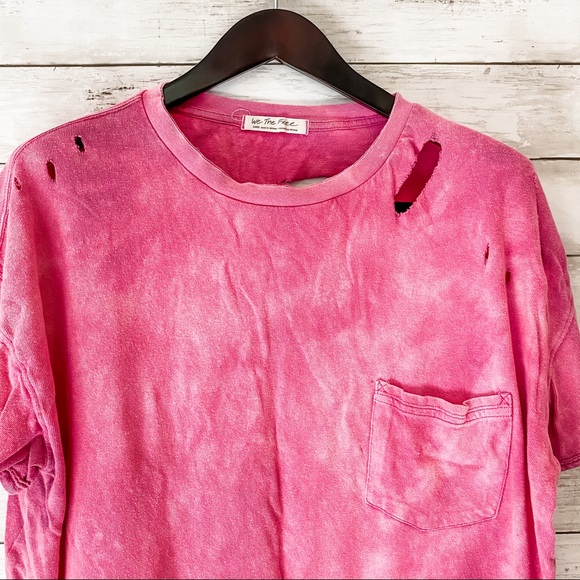 Handmade Tie Dye Distressed Free People Tee - Picture 2 of 8